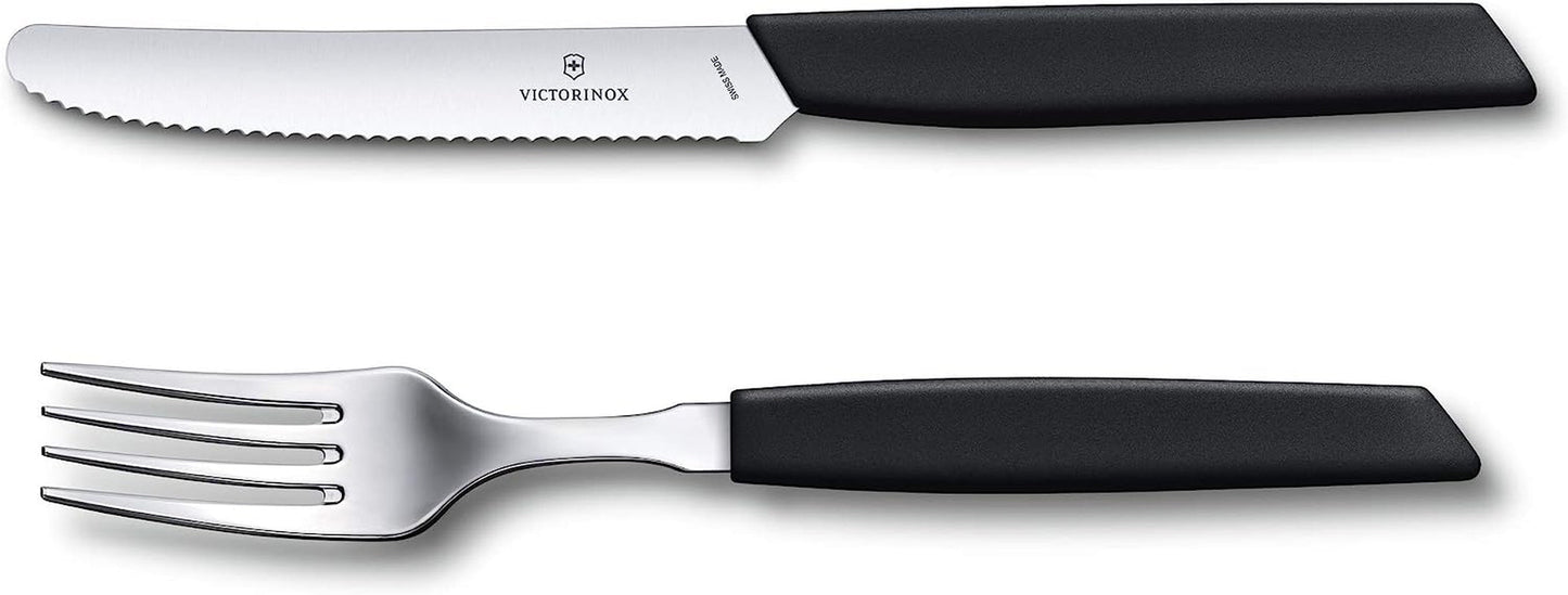 VICTORINOX Modernt schweiziskt bestickset för 6 personer 12-delat kök Naty Shop Svart