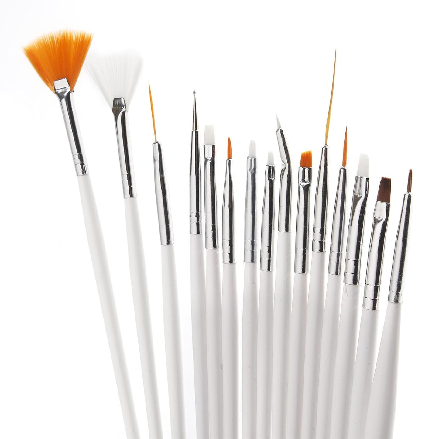 ® 20 X Professionella nagelborstar, gel, målarborstar, konstnärsborstar, franska nagelborstar, verktygsset med spetsiga spetsar, för nageldesign, målning, prickmönster, etc., med påse