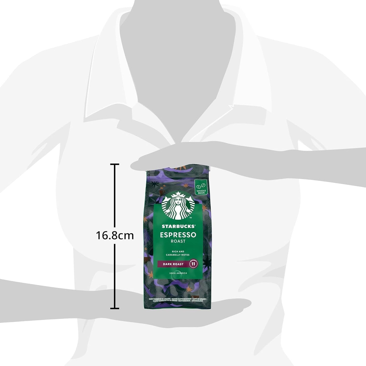 STARBUCKS Espresso Rost, Svart Rost, Hela Kaffebönor 200 g (Förpackning med 6)