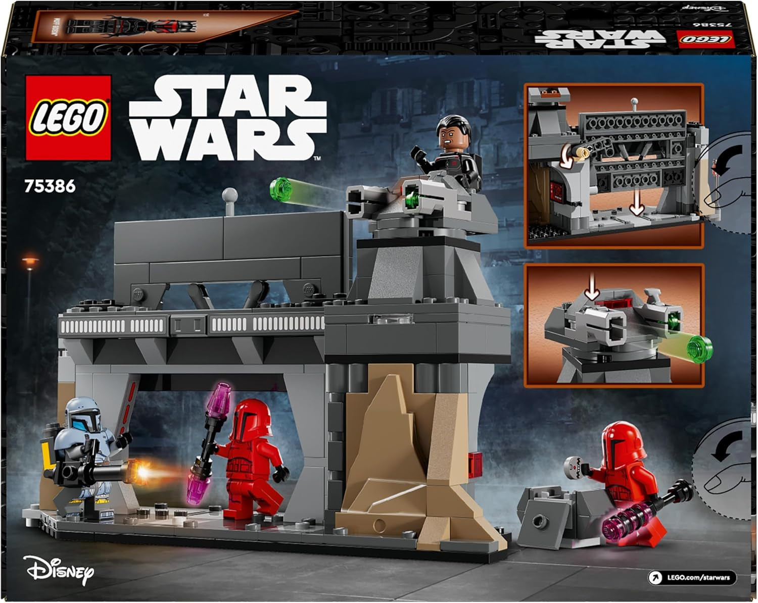 LEGO Star Wars: Mandalorian-duellen mellan Paz Vizsla och Moff Gideon, byggleksak för barn, presentidé för kreativa pojkar och flickor över 7 år, Mandalorian-leksak 75386 Byggset Beuche den LEGO-Store