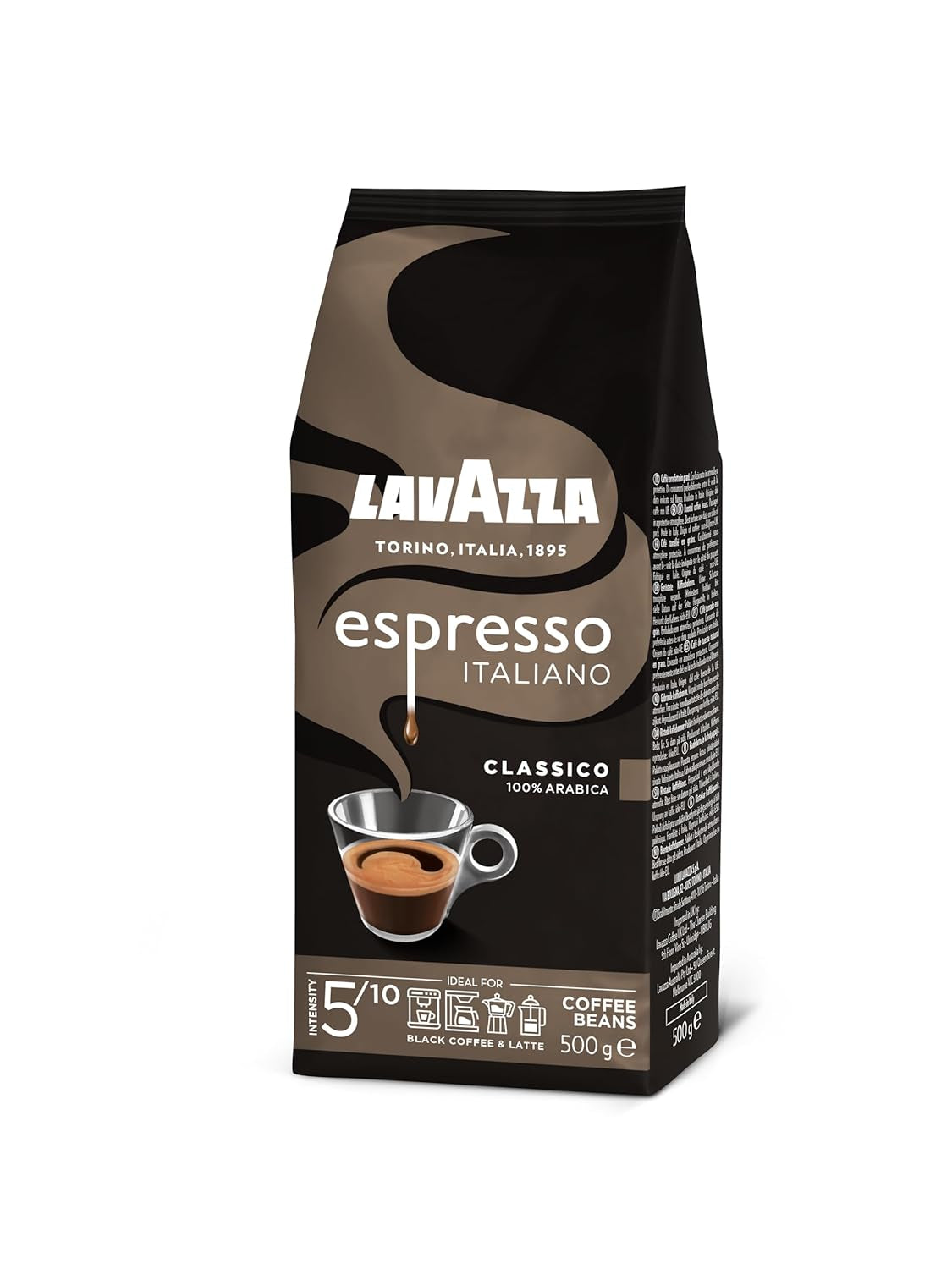 Lavazza Espresso Italiano kaffebönor, 100% Arabica Espresso, balanserad och aromatisk, 500g förpackning