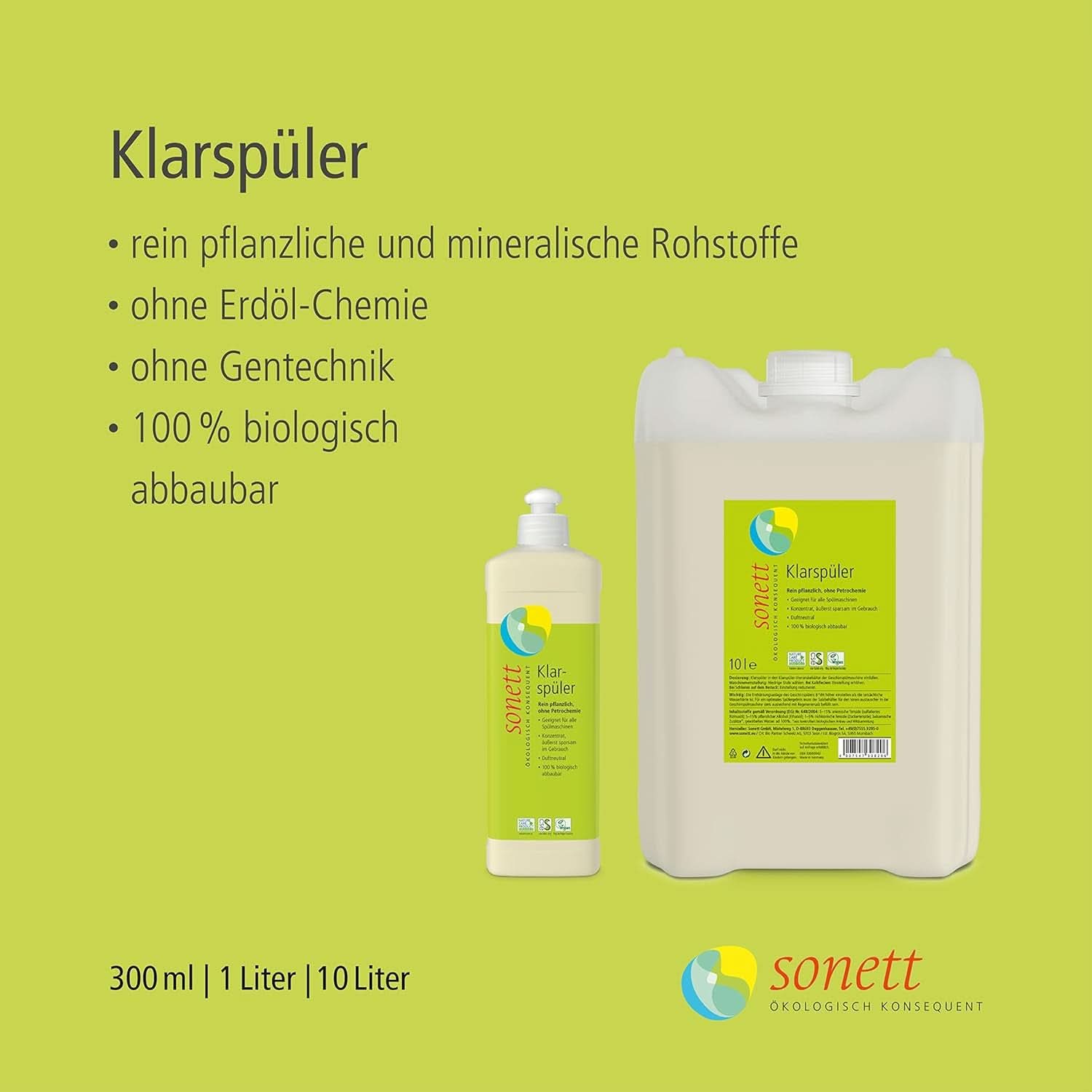 Sonett sköljlösning, 500 ml Naty Shop Kitchen Detergents