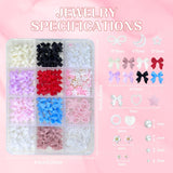 3D Nail Art-dekorationer, 1 kartong Nail Art-berlocker, Blandad stil Blomma hjärta Rosett Nail Art-berlocker, Harts Nail Art-dekorationer, För Nail Art-dekorationer, Tillbehör till DIY-hantverk