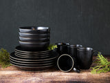 CreaTable, 22699, Industrial Gold BLACK Series, 16-delat servisset för 4, Porslin Combo Service, Diskmaskin och Mikrovågssäker, Kvalitetstillverkning