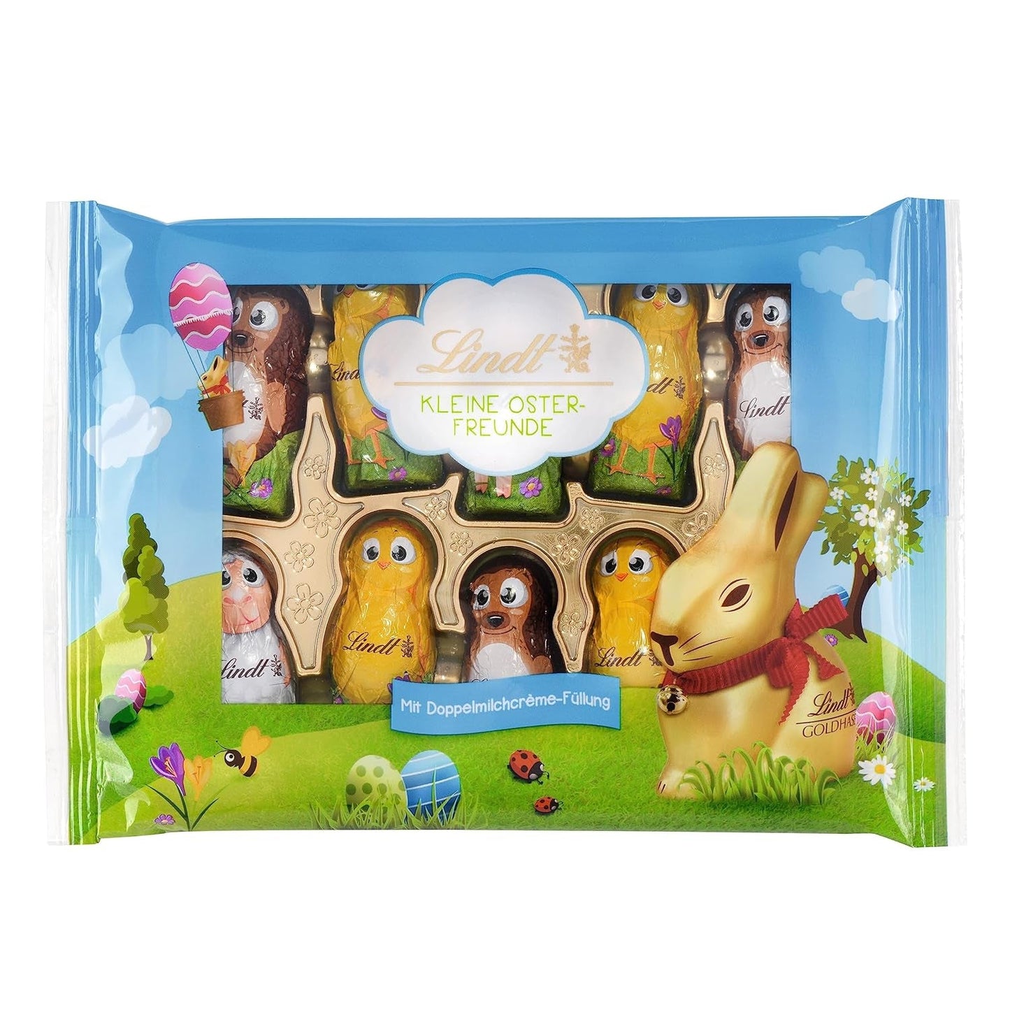 Lindt Little Easter Friends with Chocolate | 2 x 100g | 10 roliga Lindt påskvänner | Fin dubbel mjölkkräm i alpin mjölkchoklad | Påskägg för barn | Gåva av choklad