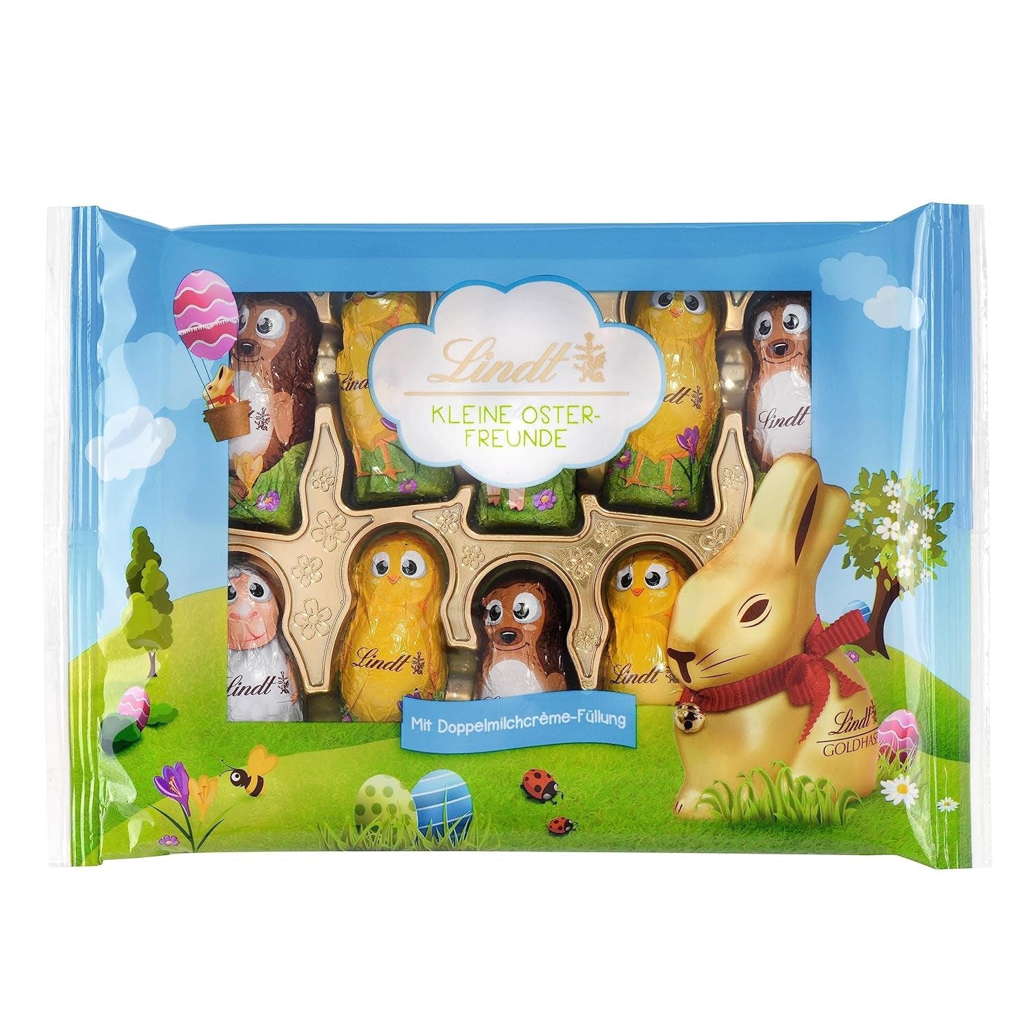 Lindt Little Easter Friends with Chocolate | 2 x 100g | 10 roliga Lindt påskvänner | Fin dubbel mjölkkräm i alpin mjölkchoklad | Påskägg för barn | Gåva av choklad