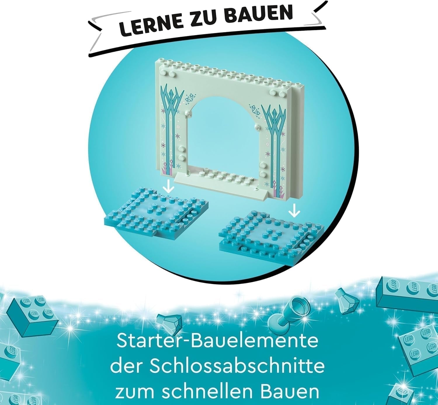 LEGO Disney Frozen Elsas ispalats, Isdrottningens slott, prinsessan ELSA och Anna dockleksak, plus 2 djurfigurer, fantastisk present till 4-åriga flickor och pojkar 43238 Byggset Besuche den LEGO-Store