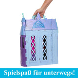 Mattel Disney Frozen - Castle Arendelle Dollhouse (60cm+) med Elsa Doll, 4 lekplatser och 15 delar av Disney Frozen II möbler och tillbehör, HLW61