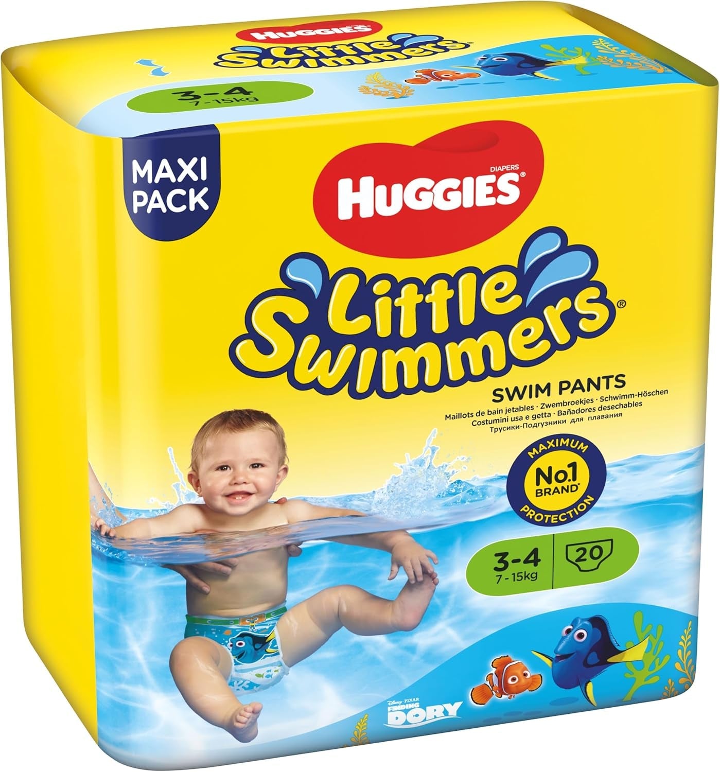 Huggies Little Swimmers simblöjor, storlek 3-4 (7-15 kg), 1 förpackning om 20