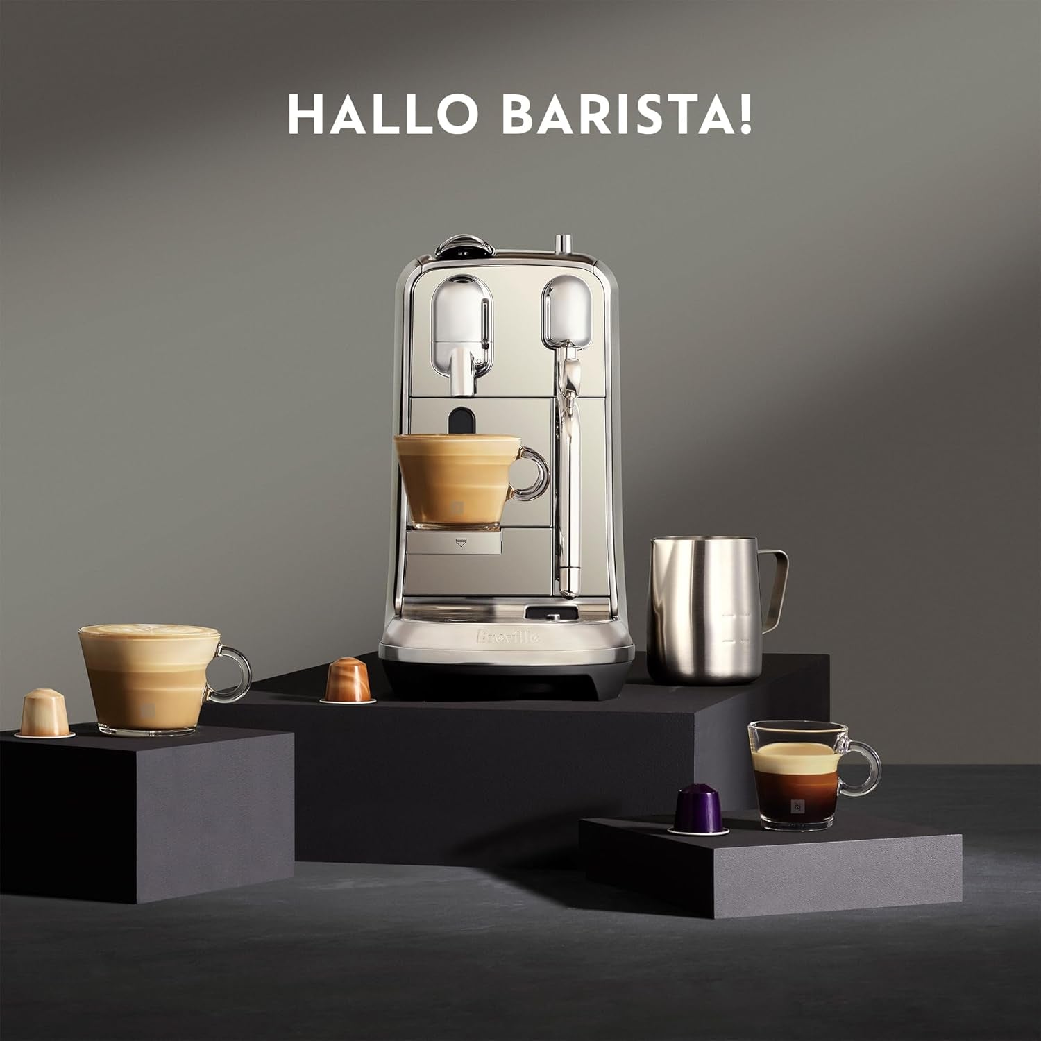 Espressomaskin med Nespresso SNE800 Creatista Plus kapslar från Sage, mattsvart