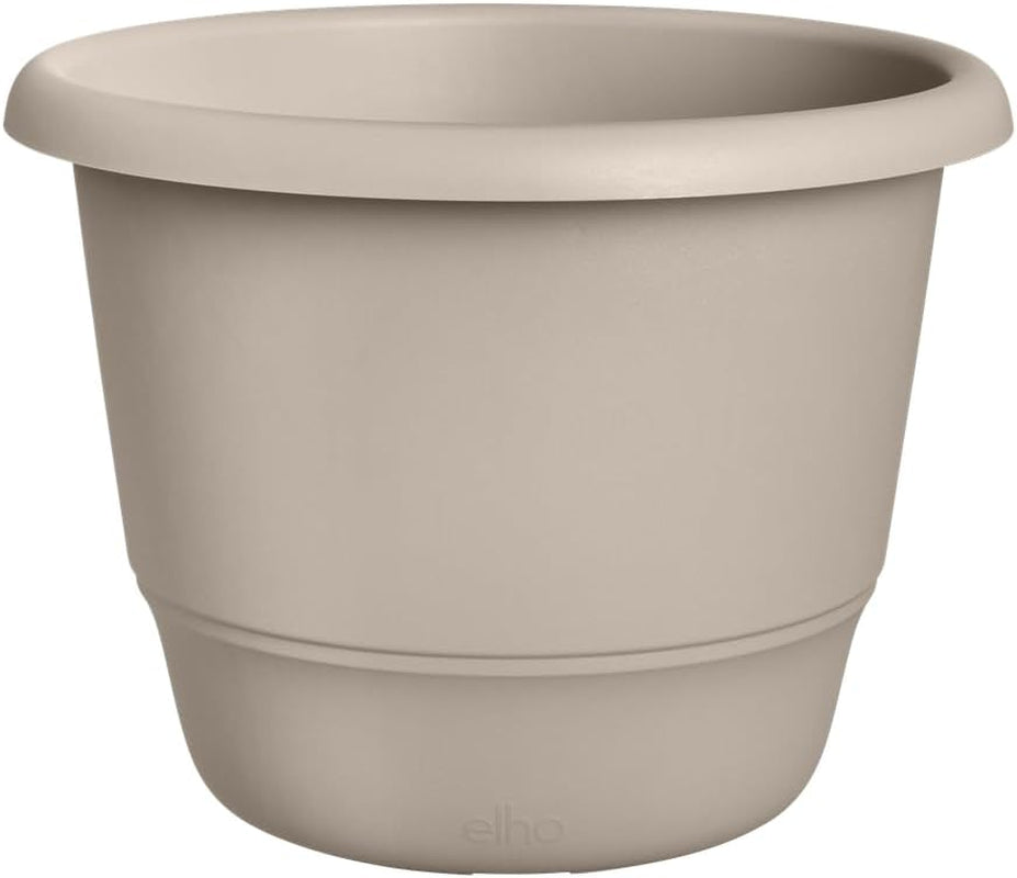 elho Amiga Round 30 - Blomkruka inomhus och utomhus - 100% återvunnen plast - Ø 29,5 x H 20,2 cm - Beige/Svampbeige