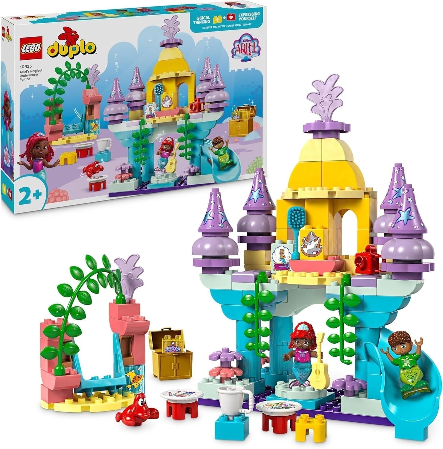 LEGO DUPLO | Disney Ariels magiska undervattenspalats, pedagogisk leksak för sjöjungfrun Ariel, undervattensslott för barn över 2 år 10435 Byggset Besuche den LEGO-Store Standardtitel