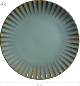 MÄSER 931964 Confino Series servisset för 4 personer, modern vintagelook, keramisk kombinationsset, 20 delar, bensinfärg med svarta accenter, kakel