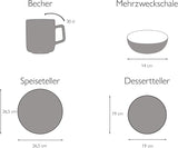 CreaTable, 22582, SAMBA-serien, 16-delat servisset för 4, kombinerad porslinsservice, diskmaskin och mikrovågssäker, kvalitetstillverkning
