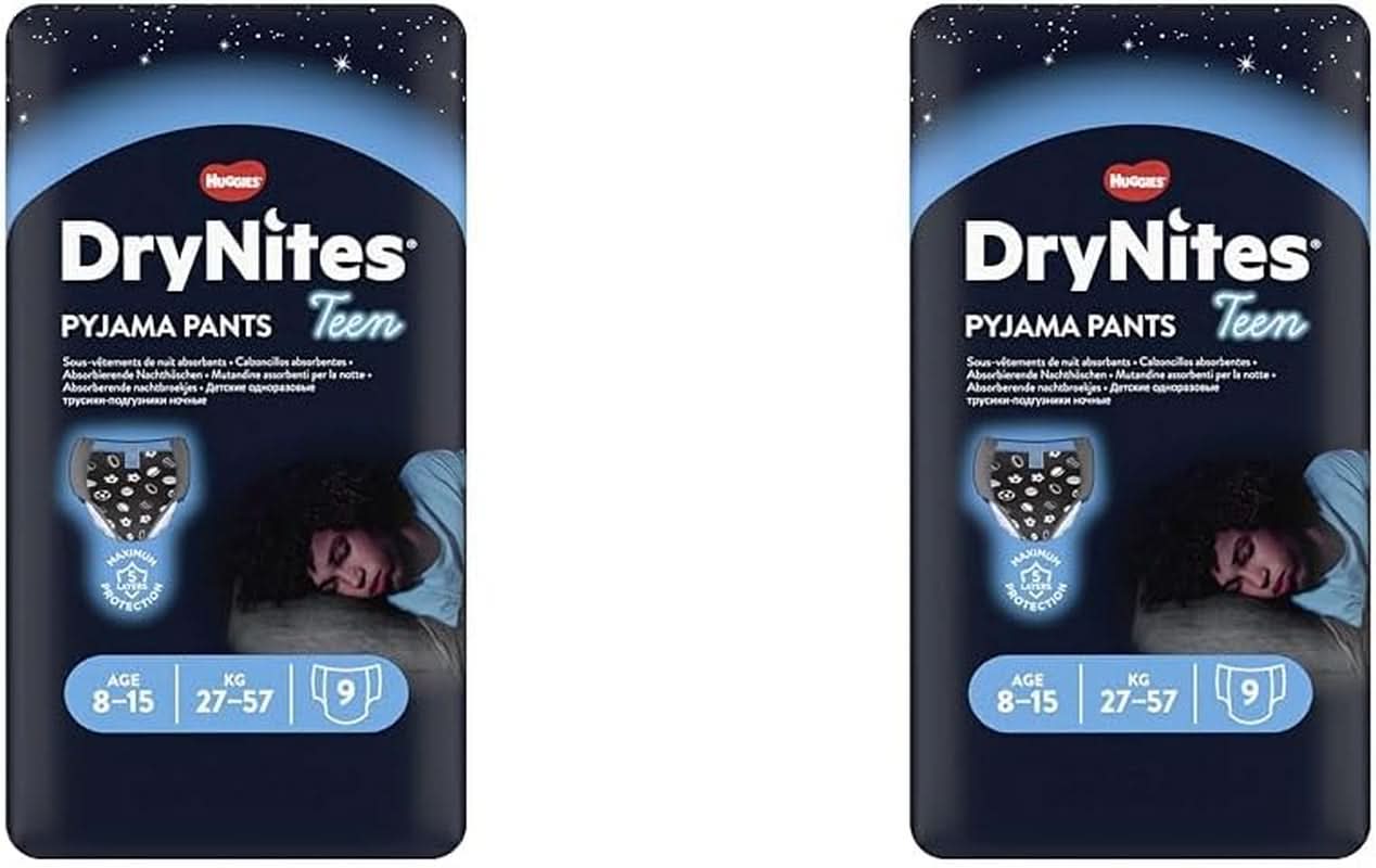 Huggies Drynites Pojkar 8-15 år 9 stycken (paket med 2) Naty Shop 18 delar (paket med 2 x 9 stycken)