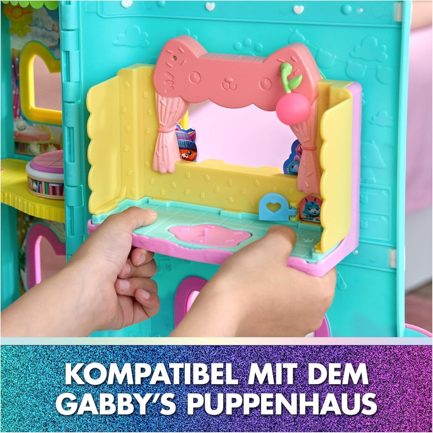 DREAMWORKS GABBY'S DOLLS HOUSE: THE MOVIE - Portal Room Kuchi's Sugar Sprinkled Kitchen med figur och tillbehör, för åldrarna 3 och uppåt