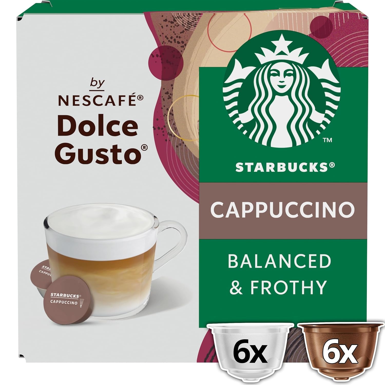STARBUCKS Cappuccino av Nescafé Dolce Gusto Kaffeekapseln 6 x 12 (72 Kapseln)