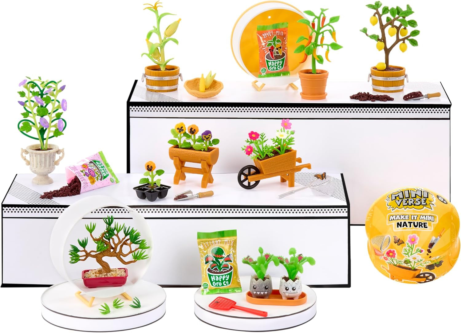 MGA Miniverse Make It Mini Nature 3-serien - minisamlarföremål, hantverkslekset, replikaväxter, leksaker, blommor, för samlare och barn från 8 år och uppåt