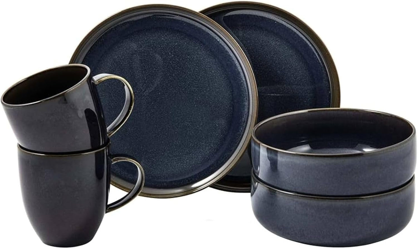 Villeroy & Boch Crafted Denim frukostset, 6 delar, för 2 personer, blå