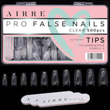 AIRRE 500 Professional Gel Nails & 3 Filer per Box - (10 storlekar) Franska Half Moon False Nails, Salong & Hembruk, Klippning, Filning & Formning, UV/LED Gel, Nagellack & Nail Art (Natural)