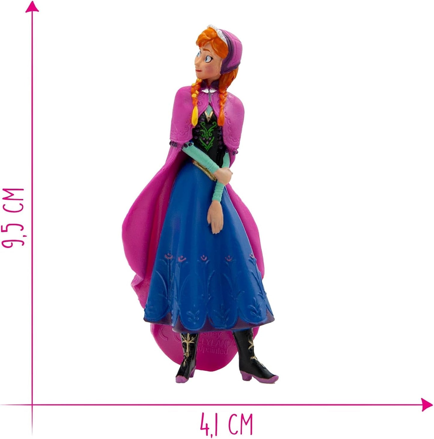 Bullyland 12960 - Prinsessan Anna-figur från filmen Frozen av Walt Disney, ca. 9,5 cm, mycket detaljerad, perfekt som en liten present till barn från 3 år och uppåt