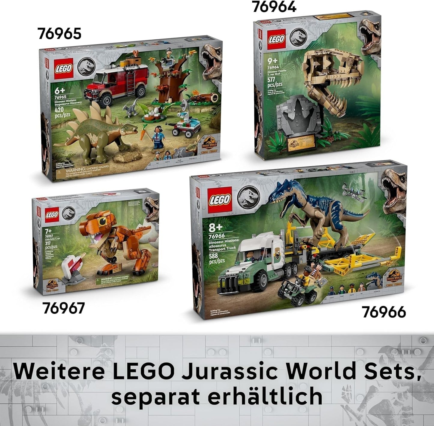 LEGO Jurassic World Dinosaur Fossils: Triceratops Skull Model, dinosaurie leksak för pojkar och flickor från 9 år, present till barn och fans Jurassic World 76969 Byggset Besuche den LEGO-Store