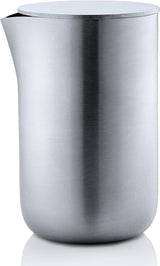 blomus -BASIC- Vispar i matt rostfritt stål med lock, kapacitet 120 ml, elegant mjölkmugg, tål diskmaskin (H/B/H: 8,3 x 6,1 x 5,7 cm, rostfritt stål, 63618)