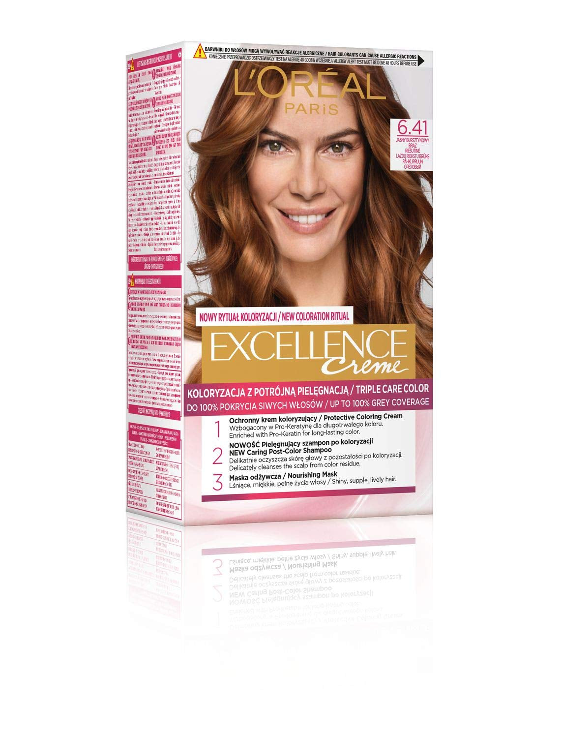 L'Oréal Paris Excellence 6.41 Hårfärg - Ljus bärnsten brons Naty Shop Hårfärg 6.41 Ljus bärnsten brons