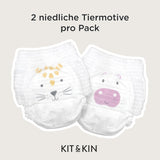 Kit & Kin Premium Eco-blöjor, storlek 4 (9-16 kg), 132 blöjor, växtbaserade och allergivänliga, pålitligt läckskydd, vegan och grymhetsfri