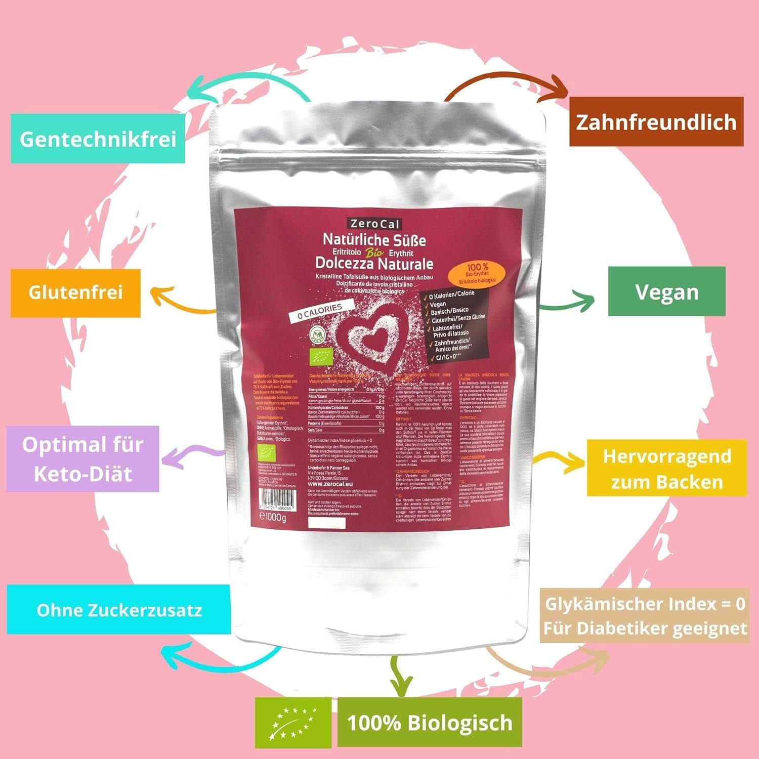 Zerocal - Organic Erythritol 1KG Sweeteners Naty Shop