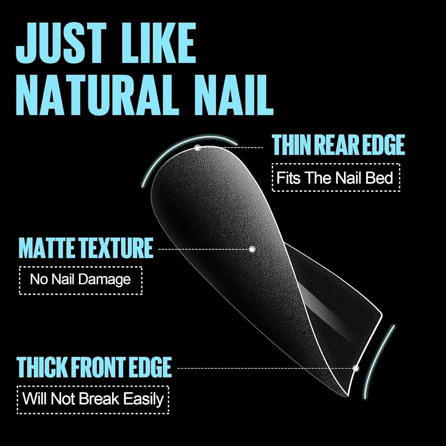TOMICCA kistspetsar Ultra korta nagelspetsar - nagelspetsar, mjuka gelspetsar, full täckning, förformade matta konstgjorda nagelspetsar, gelnagelspetsar - 360 stycken, 15 storlekar