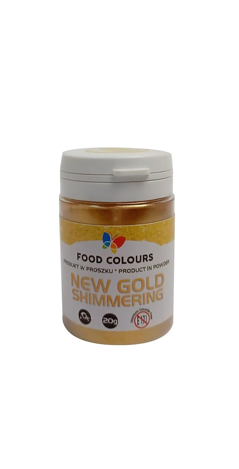 Ätbart glitter med metallisk effekt, New Gold Shimmering, 20 gram Glitter Naty Shop