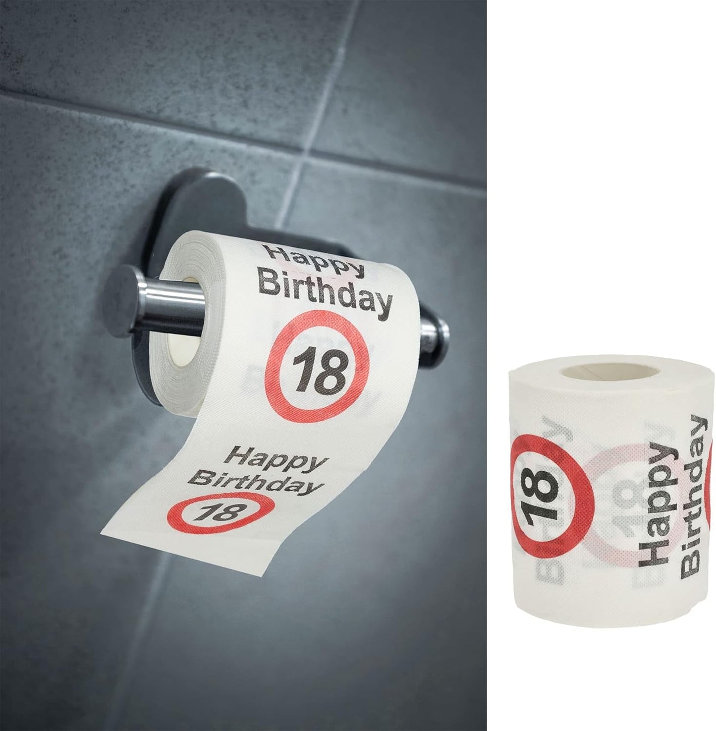 Set med 4 toalettpapper "Grattis på 40-årsdagen" │40-årsdagen 24 meter 2-tyger 180Gr/Qm │ Toalettpappersmotiv toalettpapper (4 x toalettpapper 40)
