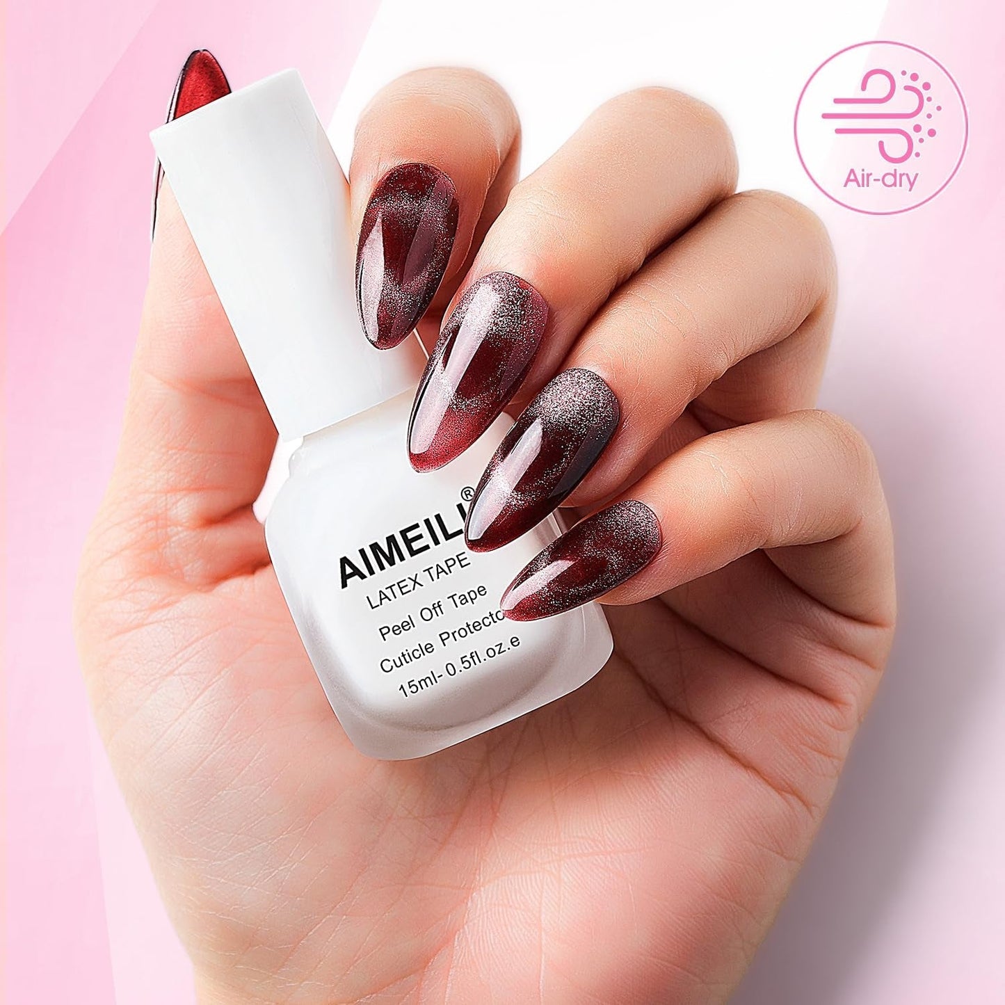 AIMEILI Latex Peel off Tape Nagelleck Korrektor Hautschutz Fingerskydd Für Nail Art Palisade Geruchlos Weiß 15Ml