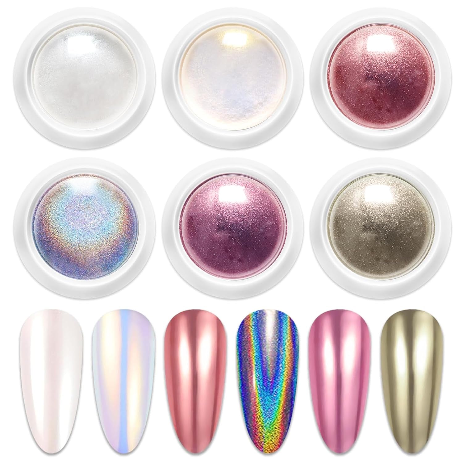 BISHENGYF Rose Gold Chrome Nail PowderNeue Upgrade Grosse Kapazitä Chrom PulverSuper-Spiegeleffekt Metall Mirror Chrome Powder – Neon Glassy Pearl Effect Glitter Nagelkunst Pulver Für DIY Salon