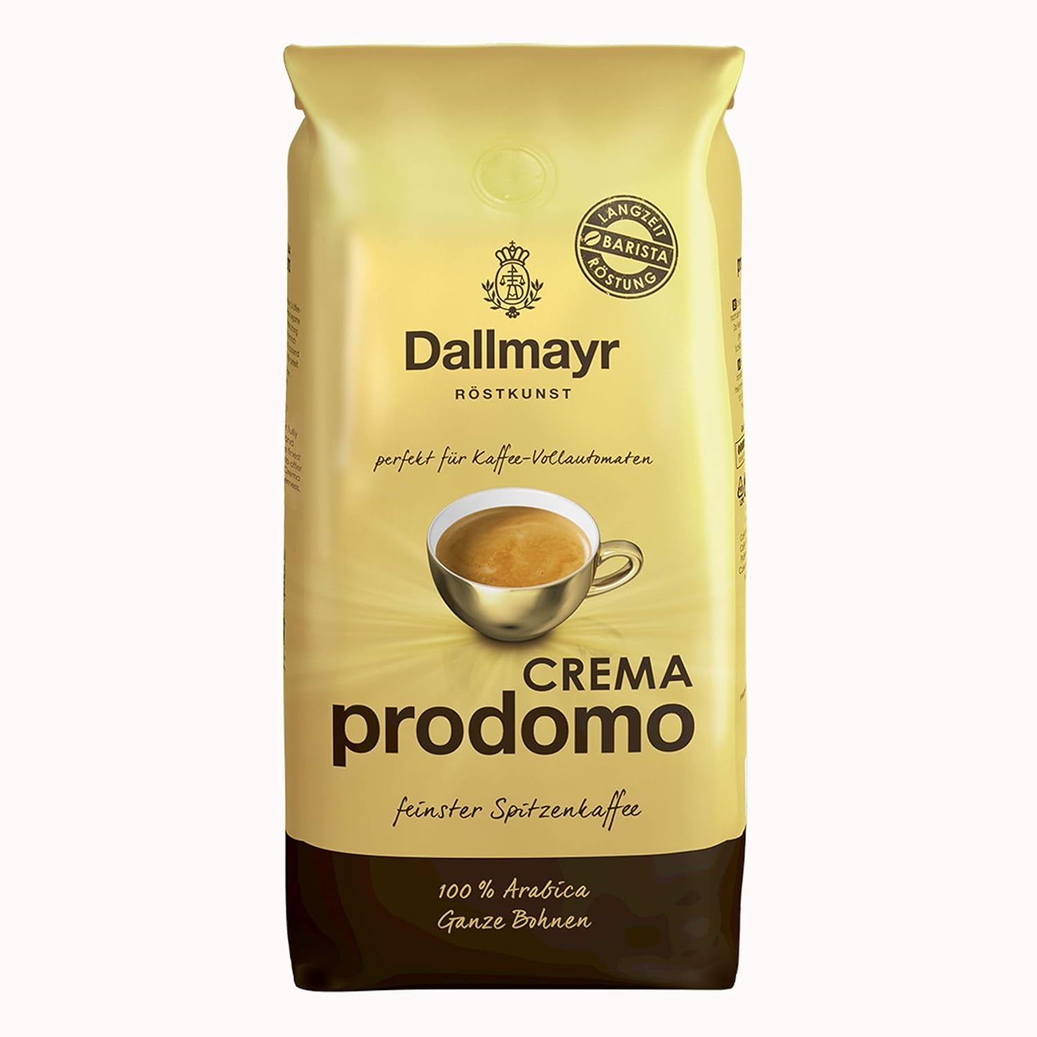 Prodomo cream, Bohnenkaffee, Röstkaffee, Kaffee, ganze Bohnen, Kaffeebohnen, 8 x 1000 g