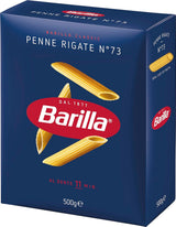 Pasta Barilla Classic Penne Rigate Nr. 73 från högkvalitativt durumvete, alltid al dente (1 x 500 g)
