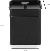 Salter BW12614EU7 Kuro förvaringslådor set - 4 köksbehållare Bröd/te/kaffe/socker Fyrkantiga förvaringslådor Lätt att rengöra Håll maten fräsch Svart matförvaringslådor Naty Shop