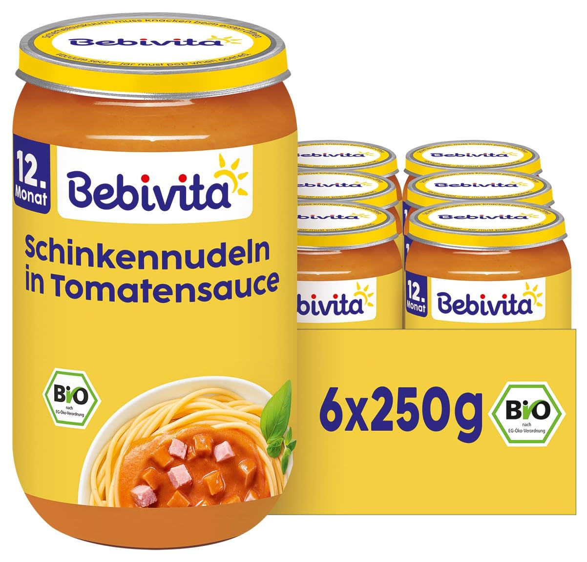 Måltider från 12 månader och framåt: Skinka och pasta i tomatsås, 250g, förpackning om 6 (6 x 250g)
