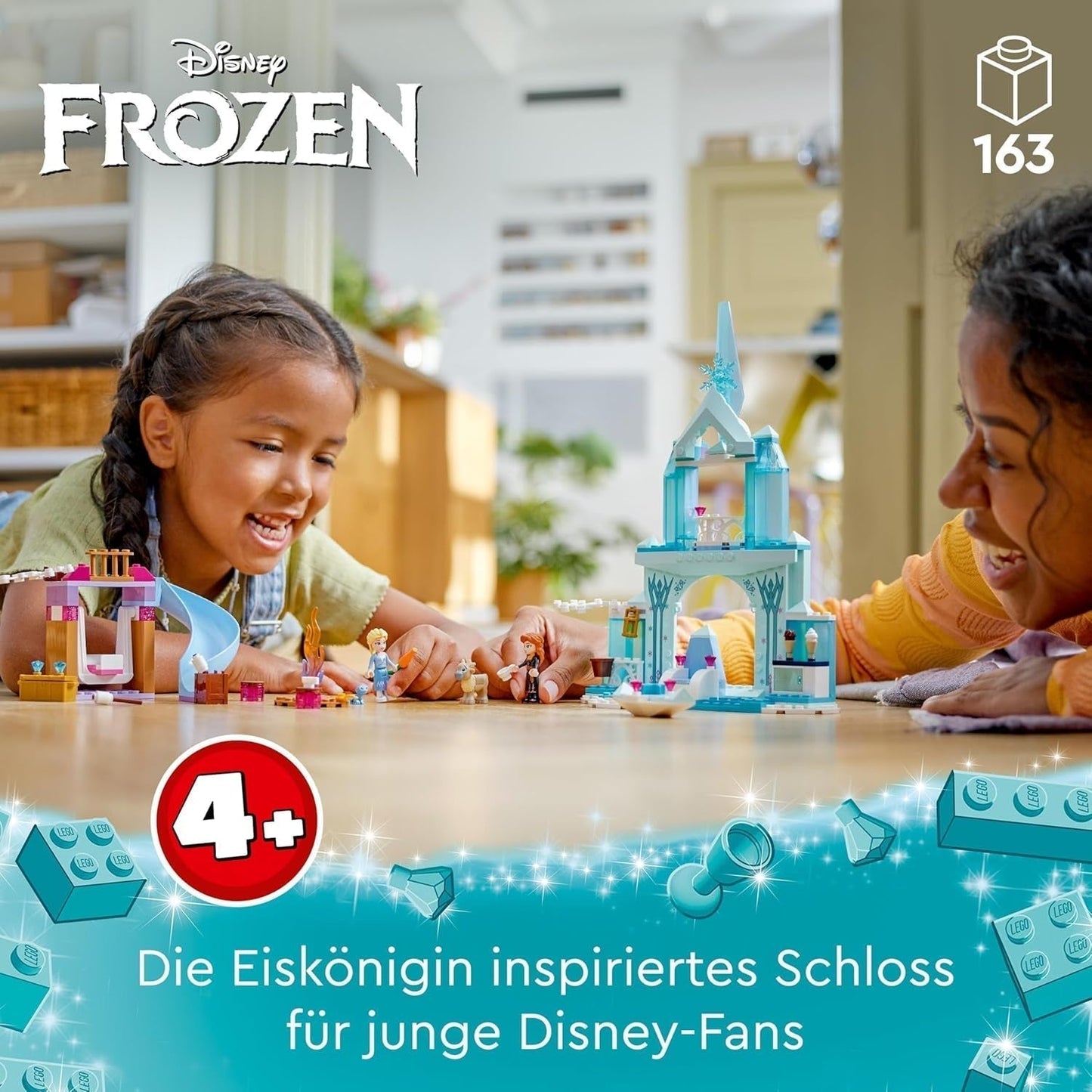 LEGO Disney Frozen Elsas ispalats, Isdrottningens slott, prinsessan ELSA och Anna dockleksak, plus 2 djurfigurer, fantastisk present till 4-åriga flickor och pojkar 43238 Byggset Besuche den LEGO-Store