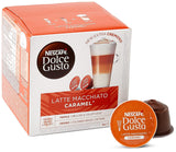 Latte Macchiato | 96 Kaffeekapseln & Latte Macchiato Caramel | 48 Kaffeekapseln | Arabica Robusta Blandning | Feines Caramell Aroma och leckerer Milchschaum