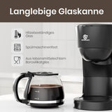 1,25L filterkaffebryggare för 10 koppar filterkaffe, diskmaskinssäker glaskaraff, termos, anti-droppsystem, automatisk avstängning, 600W, vattenfritt kokskydd för hem och kontor