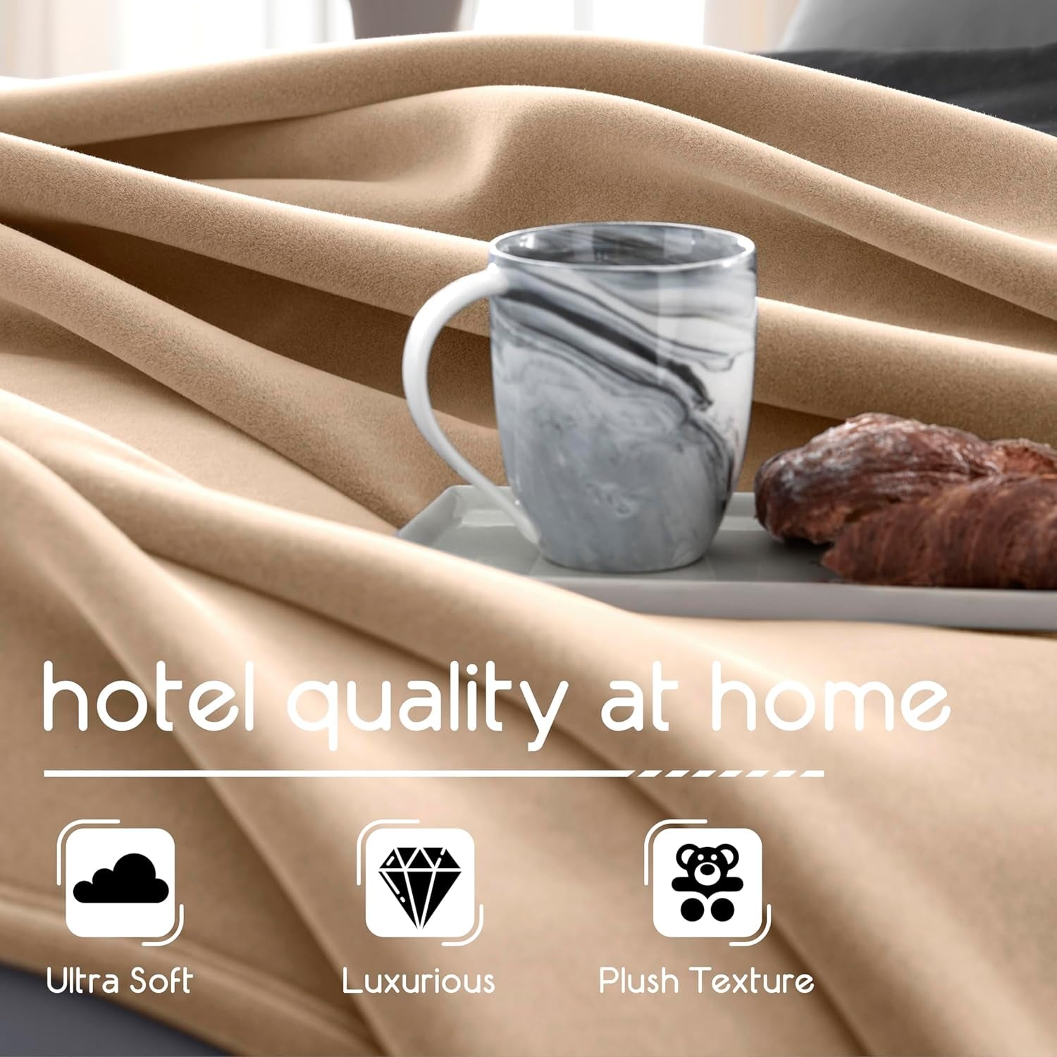 Vellux Original dubbeltak, ljusbruna Täcken och täcken Naty Shop