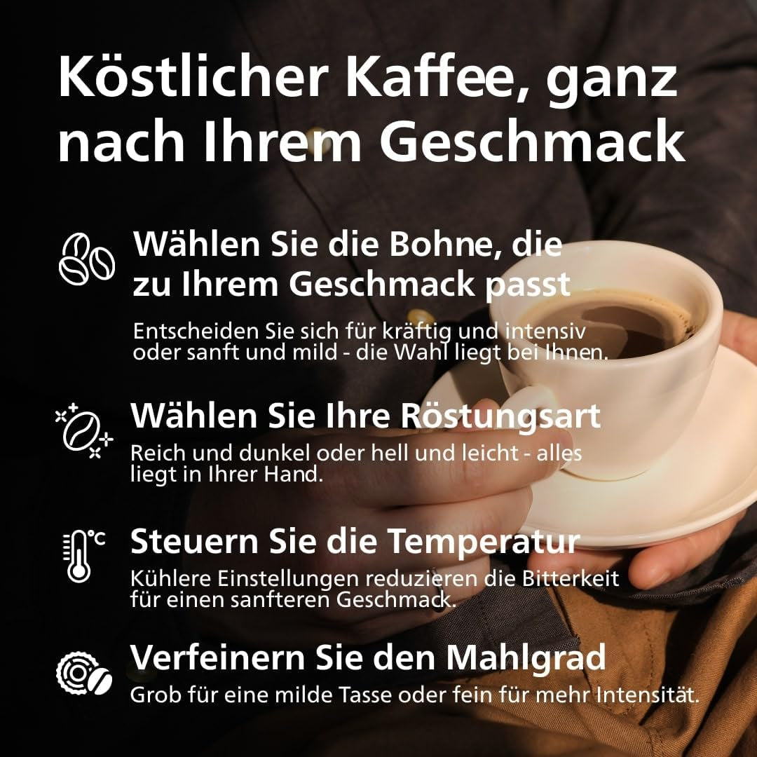 PHILIPS automatisk espressomaskin 2200-serien - 2 kaffespecialiteter, pekskärm, klassisk mjölkskummare, keramisk kvarn, mattsvart (EP2220/10)