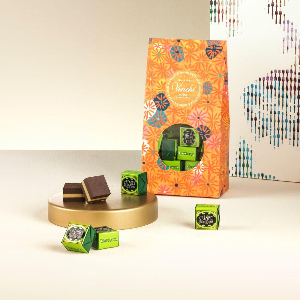 Venchi - Murrine med Pistachio Cremino Pralines presentask, vit choklad, 305 g, glutenfri, inga konstgjorda färger, inga konserveringsmedel - perfekt presentidé