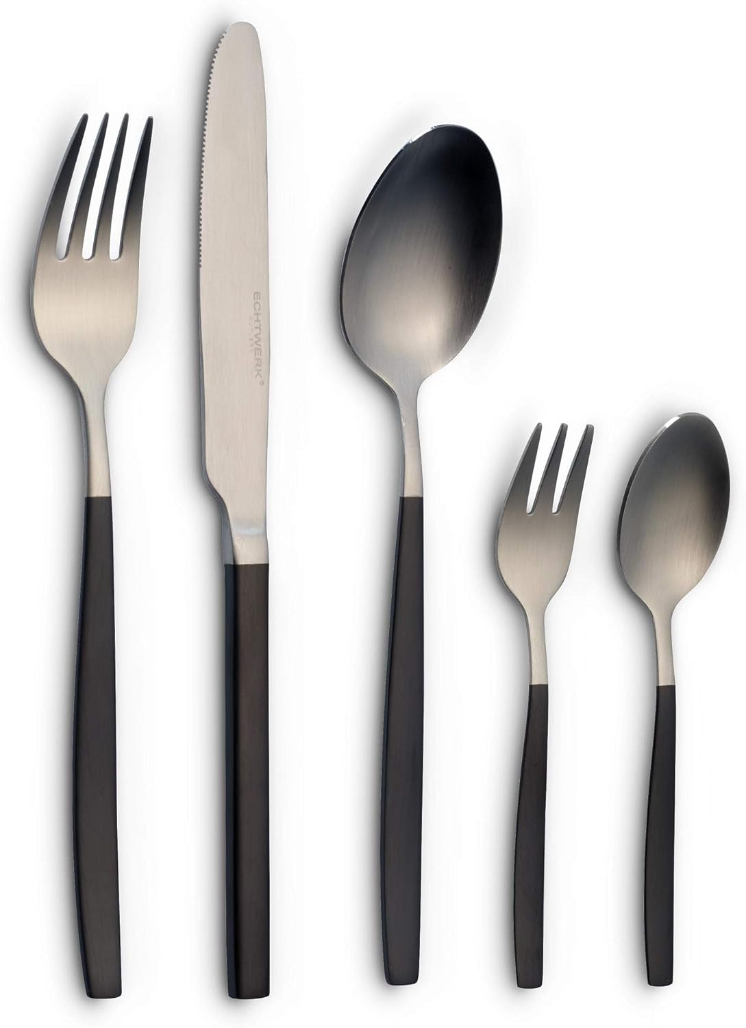 Echtwerk Positano Due-Bronze Bestickset, Black Edition, 20 delar, 4 personer Kök Naty Shop Silver/Svart