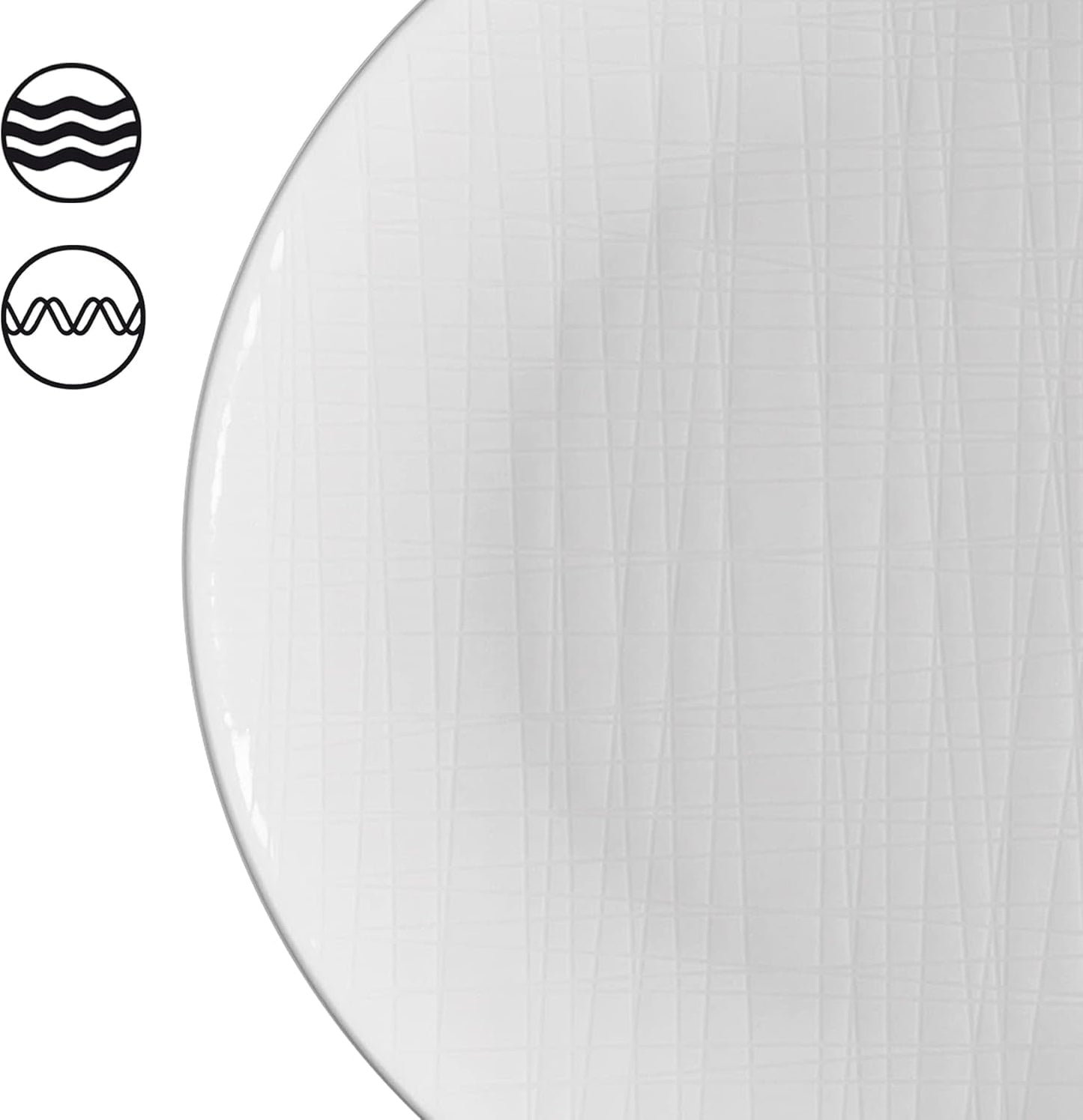 Rosenthal 11770-800001-28370 Nätset, 16 stycken, bestående av 4 tallrikar (djup 21 cm, tallrikar 21/27 cm), flingorskålar 14 cm, vit