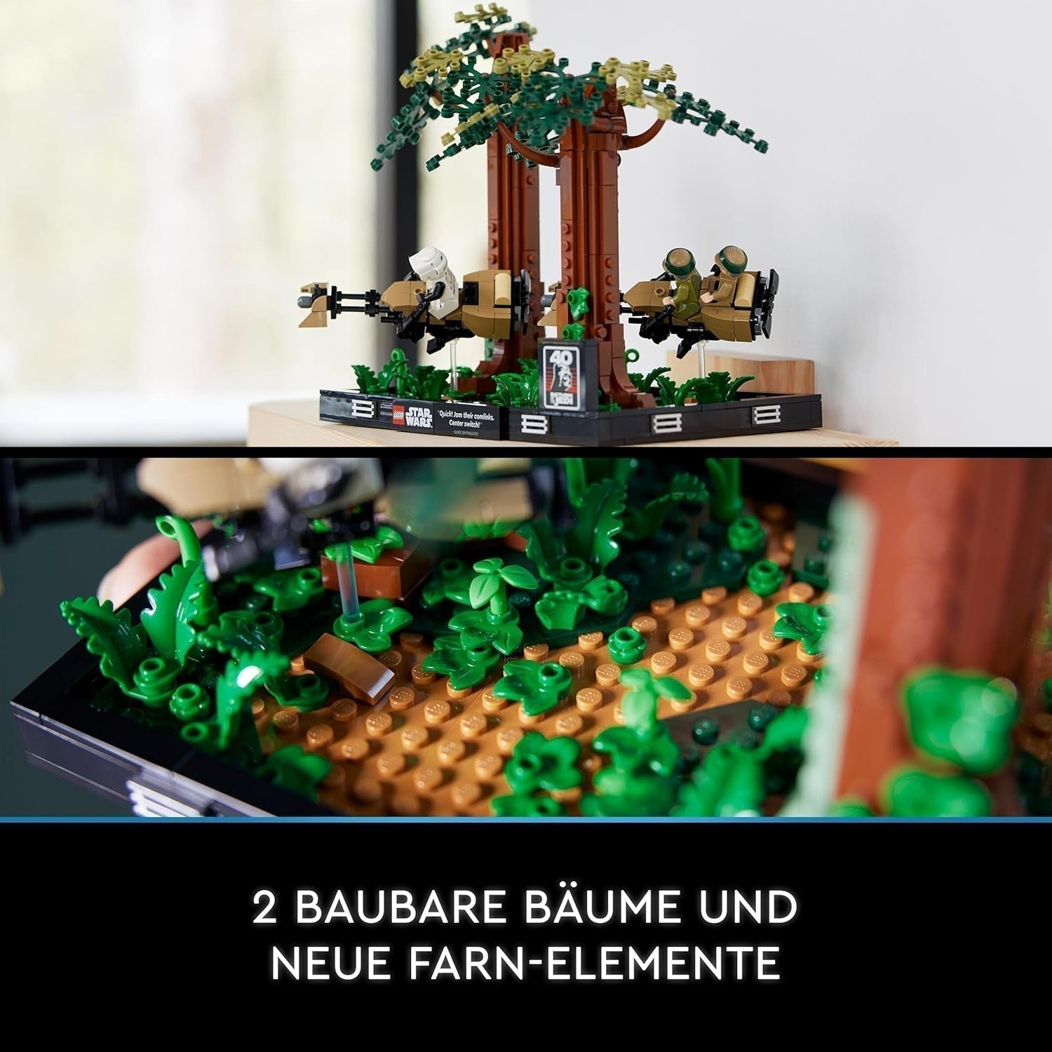 LEGO 75353 Star Wars Pursuit on Endor - Diorama Set, Return of the Jedi med Luke Skywalker, Princess Leia & Scout Trooper and Speeder Bikes, 40-årsjubileum Byggset Besuche den LEGO-Store