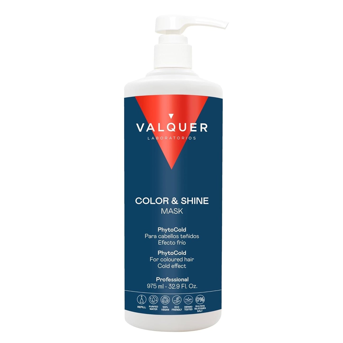 Valquer Profesional Ice Hair Mask Color and Shine - För färgat hår, 1000 ml Naty Shop hårmask 1 liter (1 paket) Luktfri