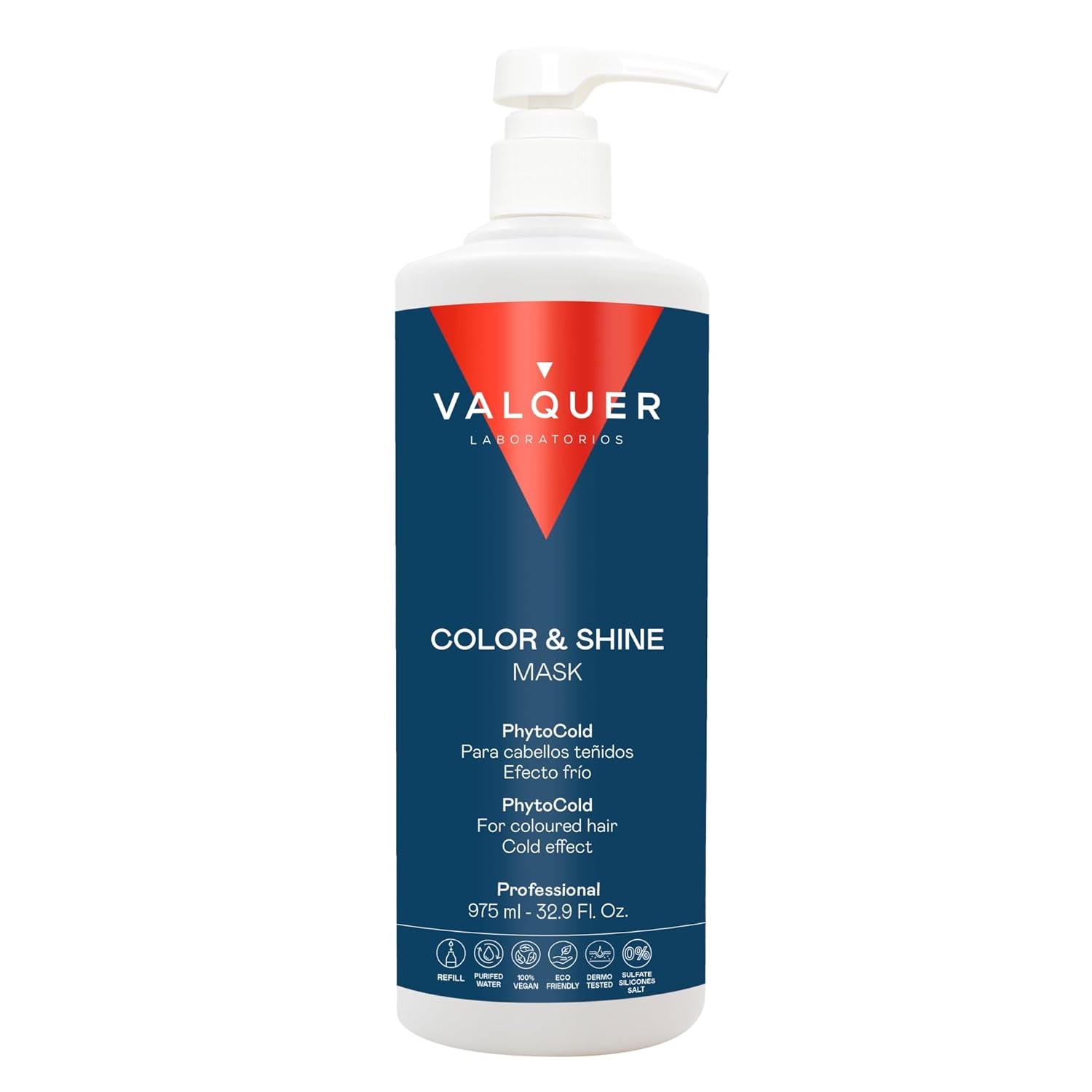 Valquer Profesional Ice Hair Mask Color and Shine - För färgat hår, 1000 ml Naty Shop hårmask 1 liter (1 paket) Luktfri